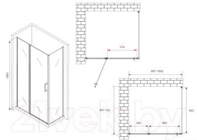 Душевой уголок Abber Sonnenstrand AG04100BS-S70B