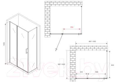 Душевой уголок Abber Sonnenstrand AG04100MS-S100M