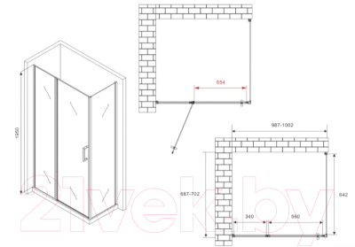 Купить Душевой уголок Abber Sonnenstrand AG04100MS-S70M в Гродно