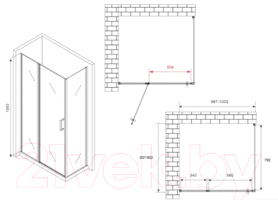 Купить Душевой уголок Abber Sonnenstrand AG04100S-S85 в Гродно