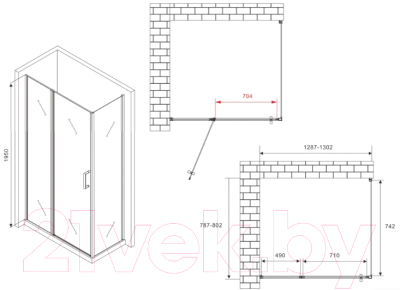 Купить Душевой уголок Abber Sonnenstrand AG04130S-S80 в Гродно