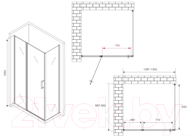 Душевой уголок Abber Sonnenstrand AG04130S-S90