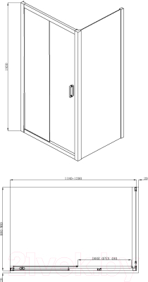 Изображение товара Душевой уголок Adema Гласс лайн Директ 120x90