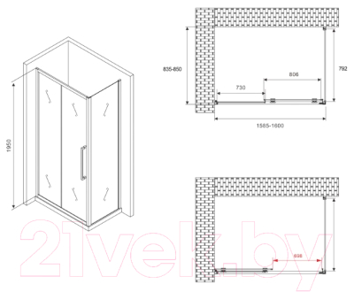 Купить Душевой уголок Abber Schwarzer Diamant AG30160MH-S85M в Витебске