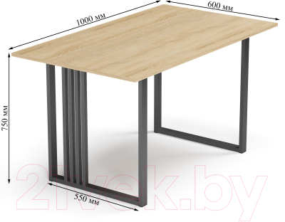 Обеденный стол Mio Tesoro Laim 100x60 (дуб сонома/черный)
