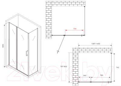 Душевой уголок Abber Sonnenstrand AG04140S-S80