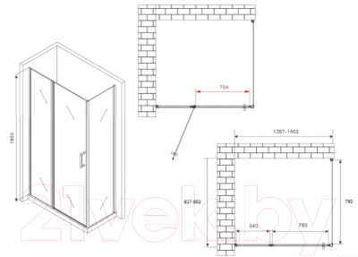Купить Душевой уголок Abber Sonnenstrand AG04140S-S85 в Гродно