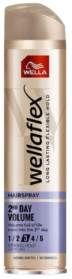 Лак для укладки волос Wellaflex Объем до 2х дней сильная фиксация (250мл)