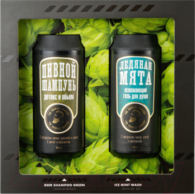 Набор косметики для тела и волос The Chemical Barbers Айс Шампунь Beer shampoo Green+Гель д/душа Ice Mint Wash (350мл+350мл)