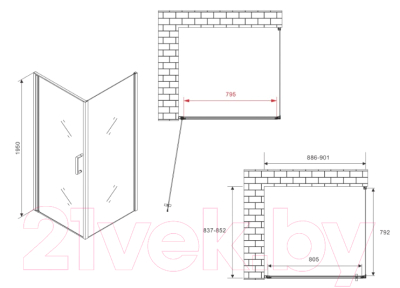 Купить Душевой уголок Abber Sonnenstrand AG04090-S85 в Молодечно
