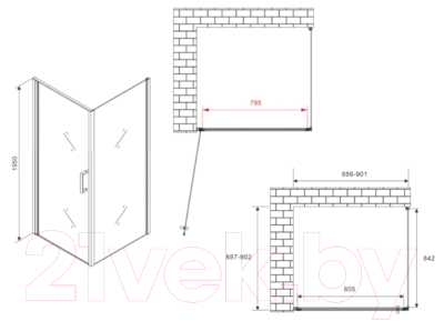 Душевой уголок Abber Sonnenstrand AG04090B-S90B