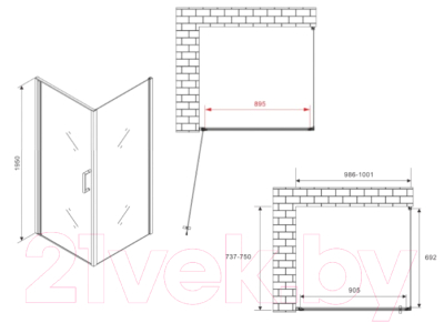 Купить Душевой уголок Abber Sonnenstrand AG04100-S75 в Слуцке