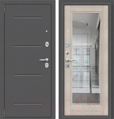 Входная дверь el'Porta Porta R-2 104.П61 Cappuccino Veralinga/антик серебро (98x205, левая)