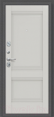 Входная дверь el'Porta Porta R-2 104.K42 Nardo Grey/антик серебро (98x205, левая)