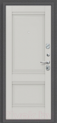 Входная дверь el'Porta Porta R-2 104.K42 Nardo Grey/антик серебро (98x205, правая)