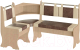 Уголок кухонный мягкий Артём-Мебель Аляска СН 122.02 (дуб экспрессив песочный/коричнево-молочный) - 