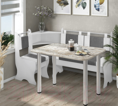 Уголок кухонный мягкий Артём-Мебель Аляска СН 122.02 (белый/бело-серый)