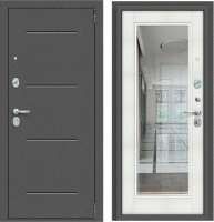 Входная дверь el'Porta Porta R-2 104.П61 Bianco Veralinga/антик серебро (88x205, правая) - 