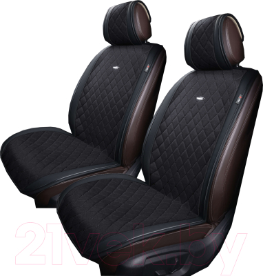Комплект накидок на автомобильные сиденья PSV Kosmos / 134931 (черная отстрочка/черный)
