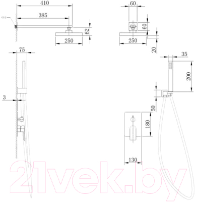 Душевая система Abber Wasser Kreis AF8018 (хром)