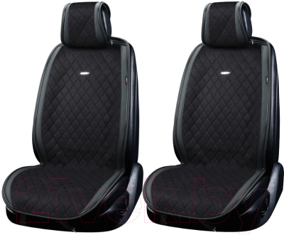 Комплект накидок на автомобильные сиденья PSV Kosmos / 134935 (2шт, черная отстрочка/черный)