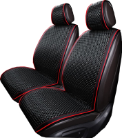 Комплект накидок на автомобильные сиденья PSV Profit / 134344 (черный/красный) - 