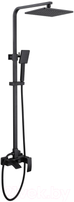 Душевая система со смесителем Abber Wasserfall AF8616B (черный матовый)