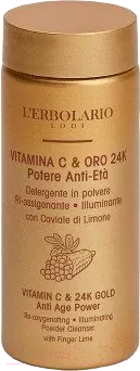 Пудра для умывания L'Erbolario Витамин С и 24-К Золото Антивозрастная очищающая (100мл)