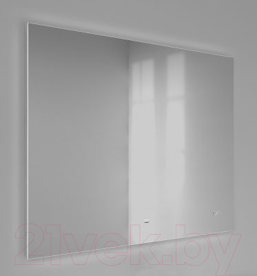 Зеркало Raval Kvadro 100 / Kvdr.02.100/W/RL (с подсветкой и часами)