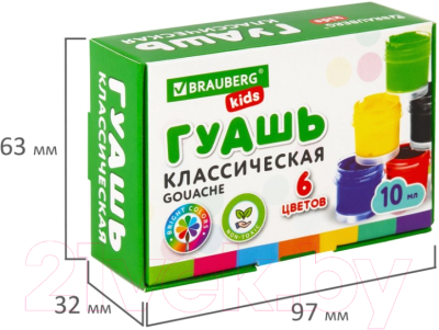 Гуашь Brauberg Kids / 192374 (6цв)