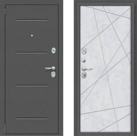 Входная дверь el'Porta Porta R-2 104.15 Snow Art/антик серебро (88x205, левая) - 