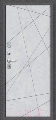 Входная дверь el'Porta Porta R-2 104.15 Snow Art/антик серебро (88x205, левая)