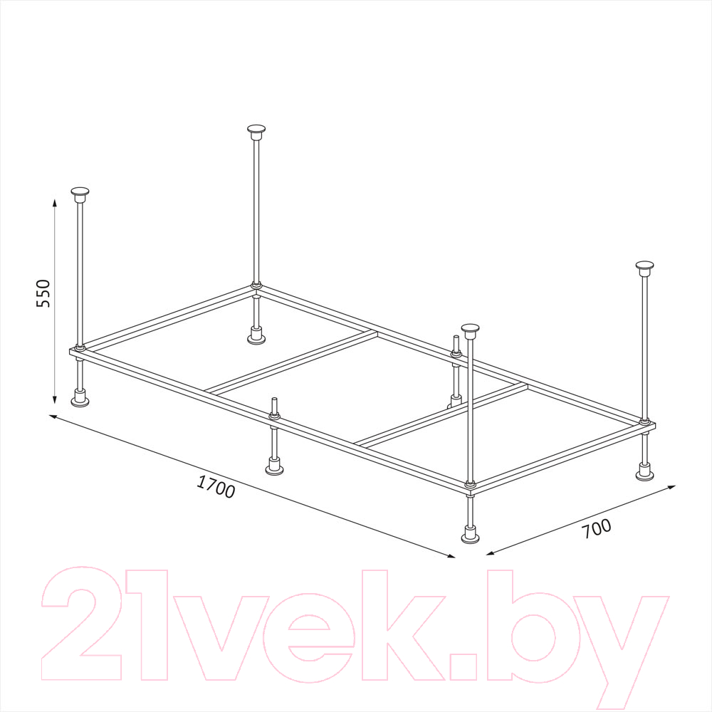 Ванна акриловая Berges Tari 170x80 / 050030