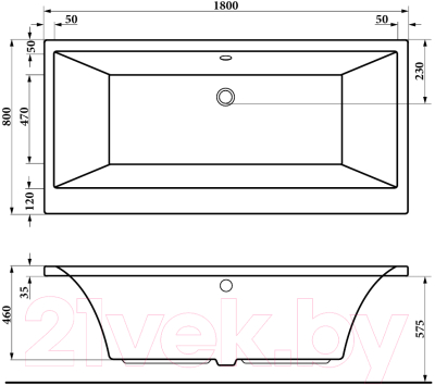 Ванна акриловая Berges Tari 180x80 / 050031 (с каркасом)