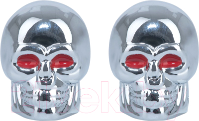 Колпачок для ниппеля велосипедного Oxford 2023 Skull Valve Caps / OX766 (серебристый)
