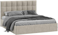 Двуспальная кровать ТриЯ Эмбер универсальный тип 1 с ПМ и заглушиной 160x200 (Jercy Cream) - 