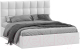 Двуспальная кровать ТриЯ Эмбер универсальный тип 1 с ПМ и заглушиной 160x200 (экокожа белый Polo) - 