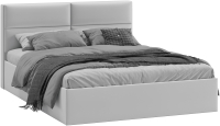 Двуспальная кровать ТриЯ Глосс универсальный тип 1 с ПМ и заглушиной 160x200 (велюр Confetti Silver) - 