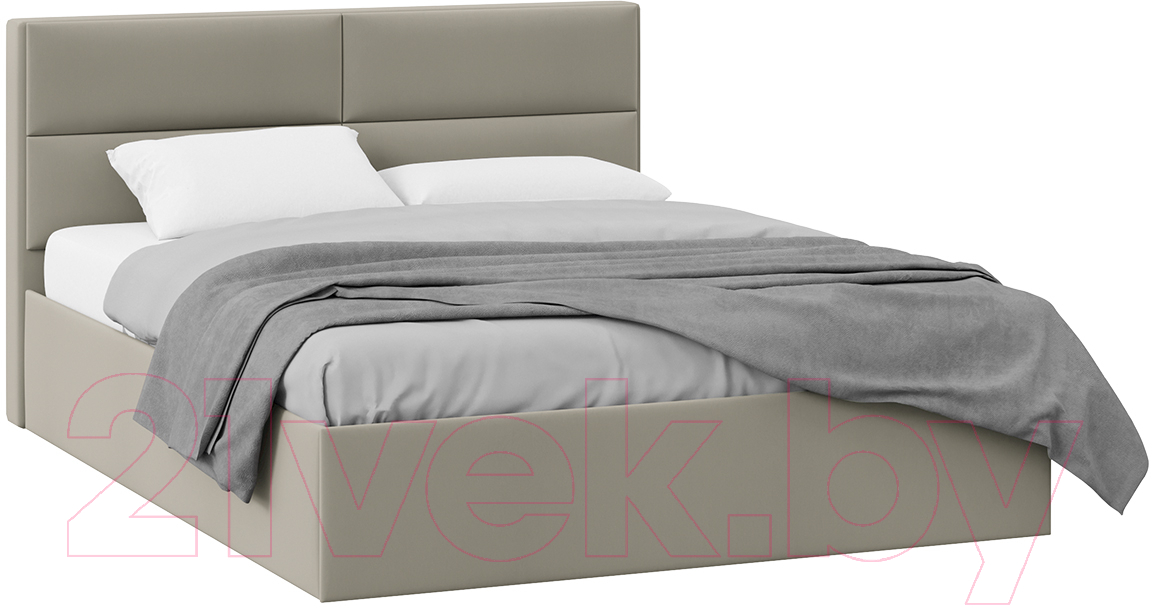 Двуспальная кровать ТриЯ Глосс универсальный тип 1 с ПМ и заглушиной 160x200