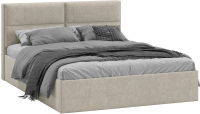 Двуспальная кровать ТриЯ Глосс универсальный тип 1 с ПМ и заглушиной 160x200 (Jercy Cream) - 
