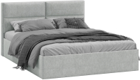 Двуспальная кровать ТриЯ Глосс универсальный тип 1 с ПМ и заглушиной 160x200 (Jercy Silver) - 
