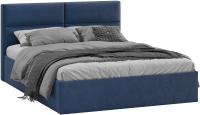 Двуспальная кровать ТриЯ Глосс универсальный тип 1 с ПМ и заглушиной 160x200 (Wellmart Blue) - 