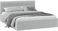 Двуспальная кровать ТриЯ Лора c мягкой обивкой и заглушиной с ПМ 160x200 (велюр Confetti Silver) - 