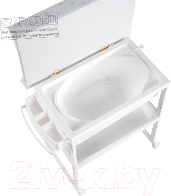 Столик пеленальный Micuna Plus с ванночкой / B-1158 (White/Beige Dots)