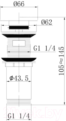 Донный клапан Abber AF0010W (с переливом, белый)