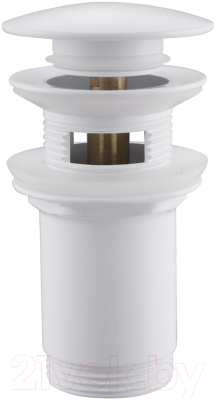 Донный клапан Abber AF0010W (с переливом, белый)