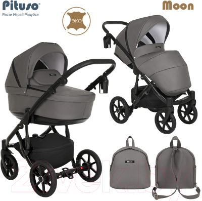 Детская универсальная коляска Pituso Moon 2 в 1 / M022 (серый)