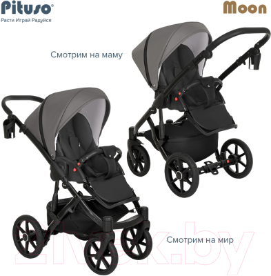 Детская универсальная коляска Pituso Moon 2 в 1 / M022 (серый)