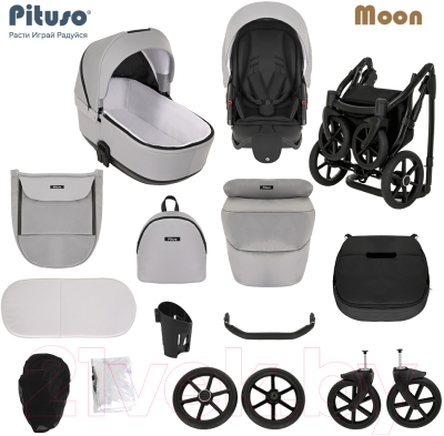 Детская универсальная коляска Pituso Moon 2 в 1 / M03 (бежевый)