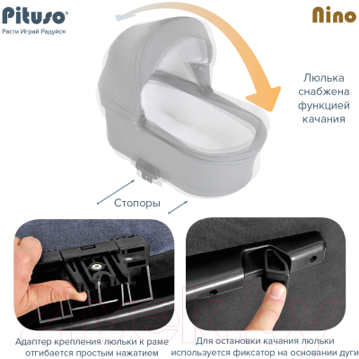 Коляска-люлька Pituso Nino / NIN5001 (черный)